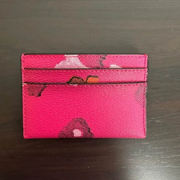 Coach - Pink Primrose Leather Card Holder - Picture 2 of 4